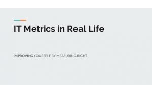 Cover of IT Metrics in Real Life